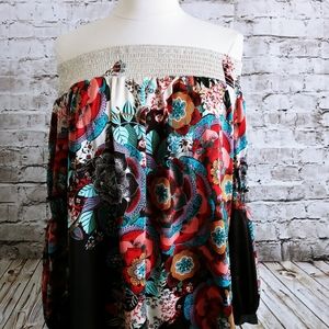 7TH AVENUE DESIGN STUDIO NEW YORK & COMPANY Women's Blouse size L Off Shoulder